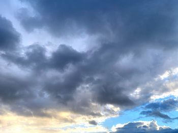 Low angle view of cloudy sky
