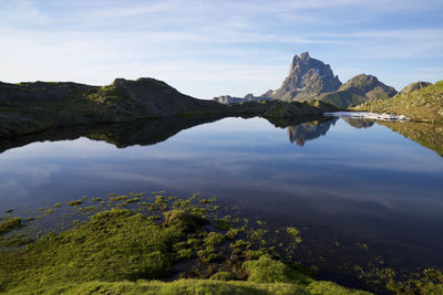 Midi d`ossau peak in ossau valley, pyrenees in france.