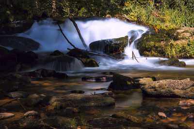 Scenic view of waterfall