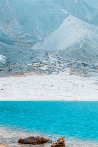 Scenic view of sea against mountain