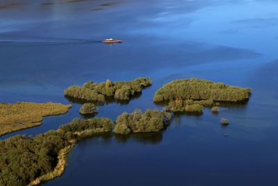 High angle view of boat in sea