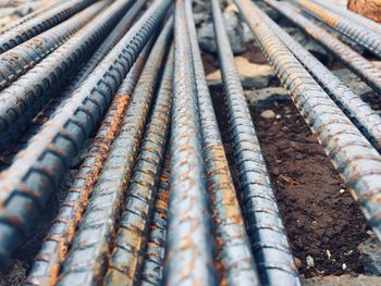 Full frame shot of rusty railroad track