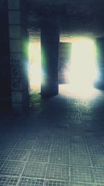 Interior of illuminated building