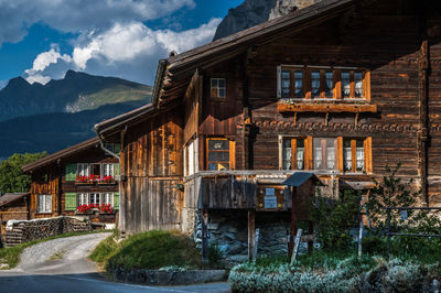 Houses and landscape in gimmelwald, lauterbrunnen, switzerland