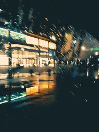 Blurred motion of illuminated fountain