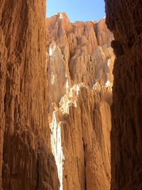 Low angle view of rock formation in cave