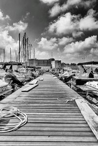 Boats in harbor