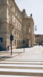 Low angle view of historic building against clear sky