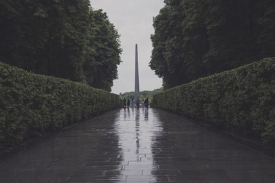 People amidst trees against sky