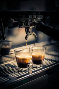 Close-up of fire in the dark