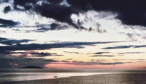 Scenic view of dramatic sky over sea