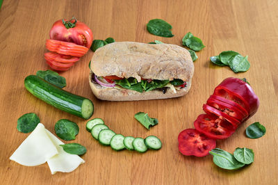 Close-up of vegetables on cutting board