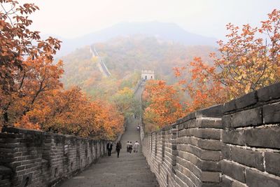 People walking great wall of china