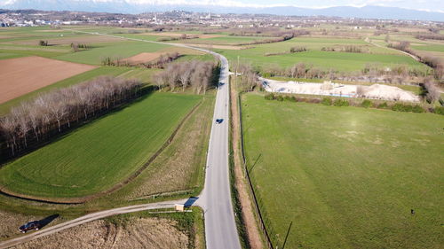 High angle view of agricultural field