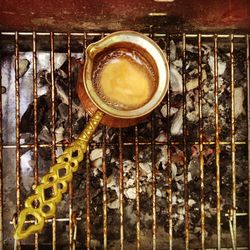 Tea light in background