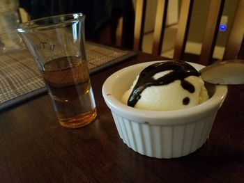 Close-up of food on table
