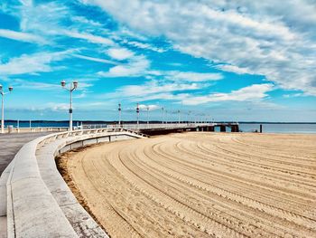 Scenic view of beach against sky in arcachon in france 