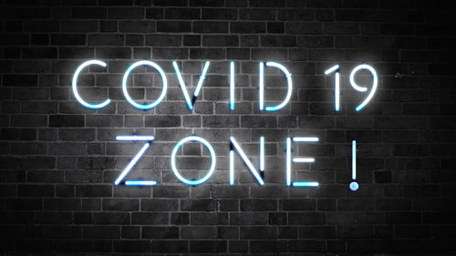 Close-up of text on wall