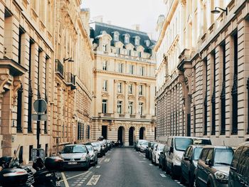 Cars on street in city