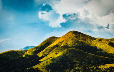 Low angle view of mountain against sky