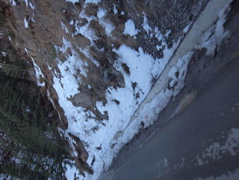 Close-up of snow against sky