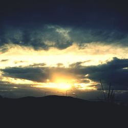 Silhouette of landscape at sunset