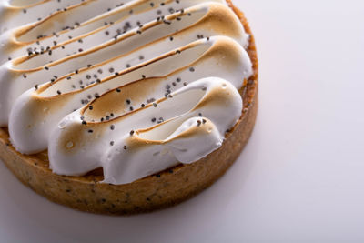 Close-up of food over white background