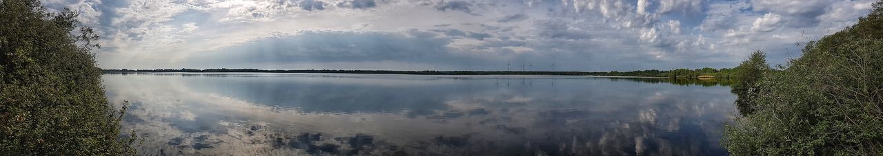 Panoramic view of lake against sky