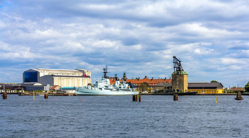 Boats in sea against sky