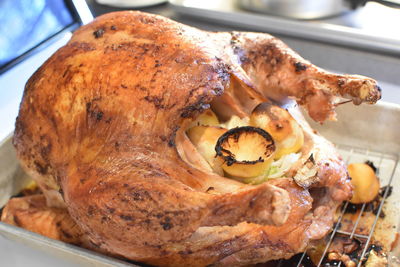 Close-up of roasted meat