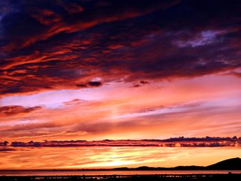 Scenic view of dramatic sky during sunset