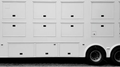 Close-up of white truck