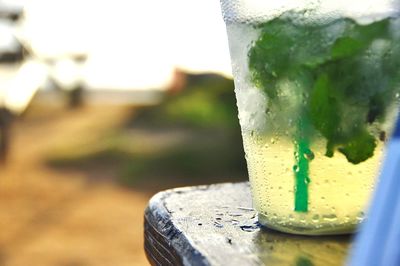 Close-up of drink on table