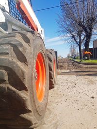 View of dirt road on field