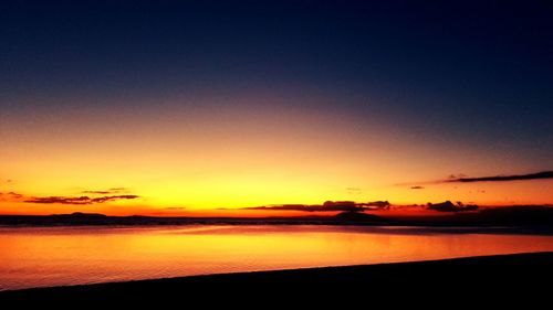 Scenic view of sea at sunset