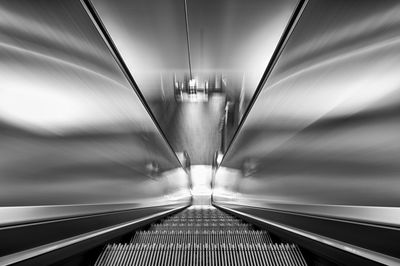 High angle view of escalator in building