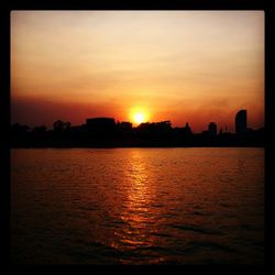 Scenic view of sea during sunset