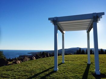 Built structure against clear blue sky