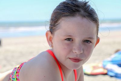 Portrait of girl at beach