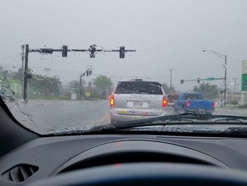 Road seen through car window