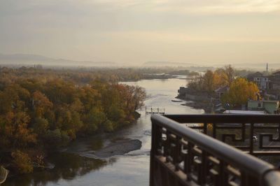 Railing with river in background