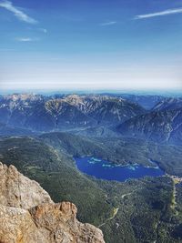 High angle view of sea against sky