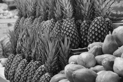 Close-up of fruits for sale at market stall