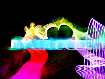 Colorful light painting at night