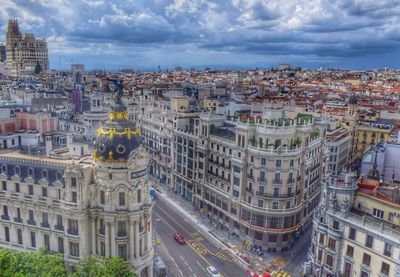 Aerial view of buildings in city