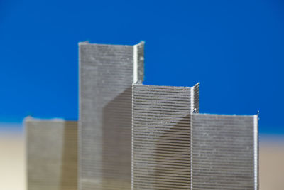 Low angle view of building against blue sky