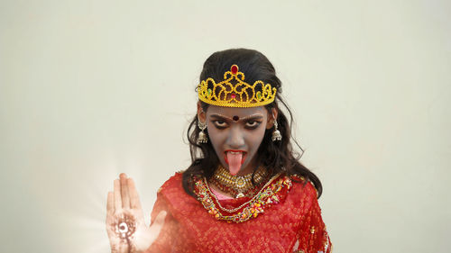 Diwali look photo-shoot based on durga puja festival with ethnic look