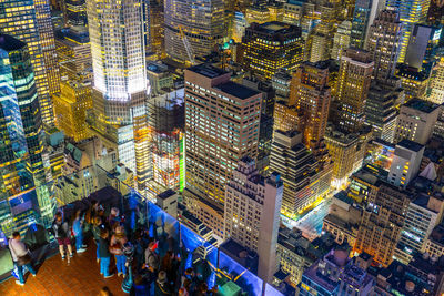 High angle view of buildings in city