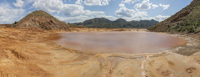 Panoramic view of desert against sky