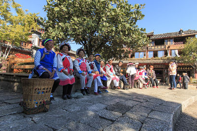 People in park against sky